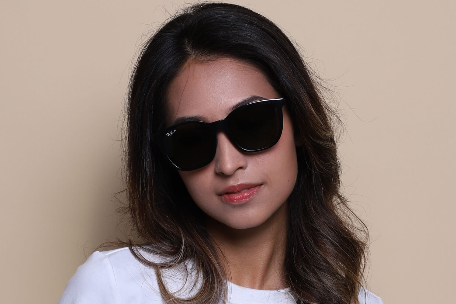 Ray-Ban RB4333D Asian Fit Polarized 601/9A Square Black Sunglasses