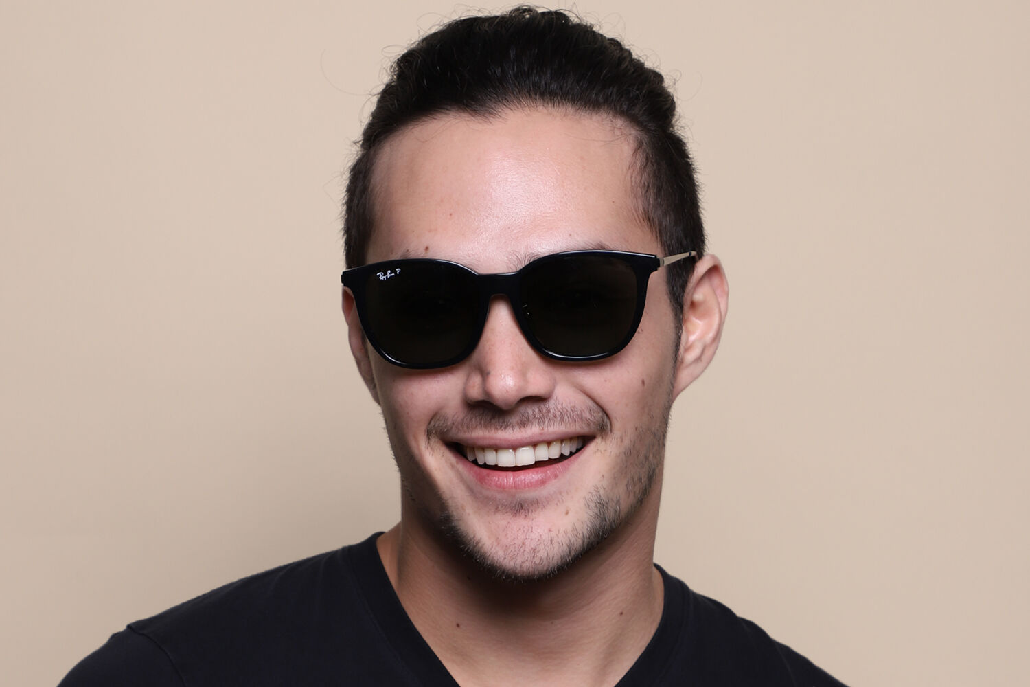 Ray-Ban RB4333D Asian Fit Polarized 601/9A Square Black Sunglasses
