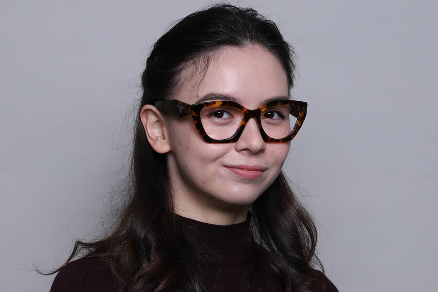 NEW Prada PR09U Eyeglasses Frames in Brown Cat Eye Prada PR 09YV Eyeglasses | LensCrafters main image 2