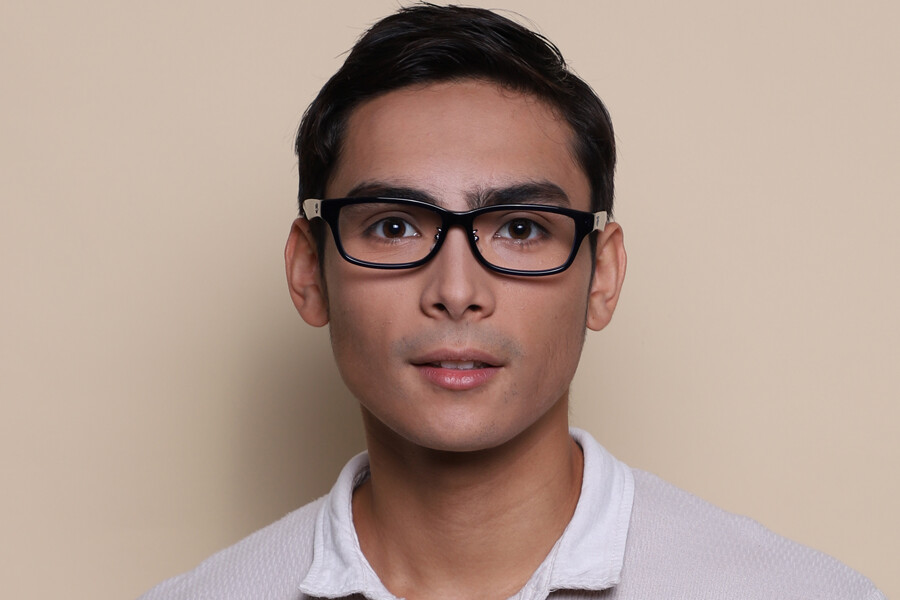 Ray-Ban RX5408D Asian Fit 5986 Rectangle Transparent Dark Blue ...