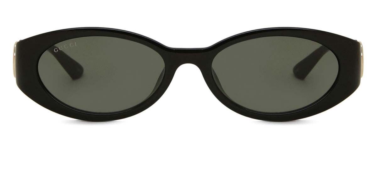 Gucci GG1662SA Asian Fit 001 Oval Black Sunglasses | Vision Direct