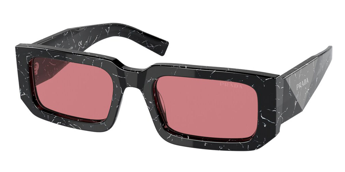 Prada PR 25YS 1AB5S0 Rectangle Black Sunglasses | Vision Direct