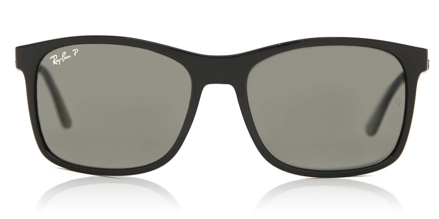 Ray-Ban RB4232 Polarized 601/9A Rectangle Black Sunglasses | Vision ...