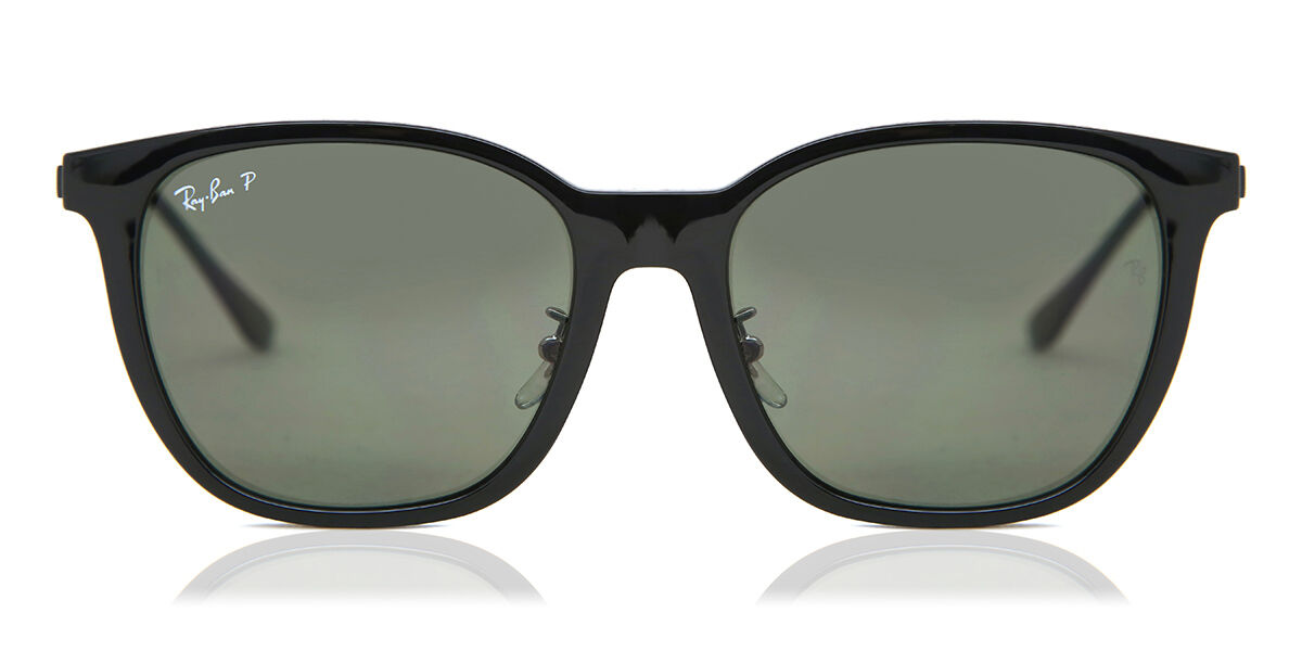 Ray-Ban RB4333D Asian Fit Polarized 601/9A Square Black Sunglasses