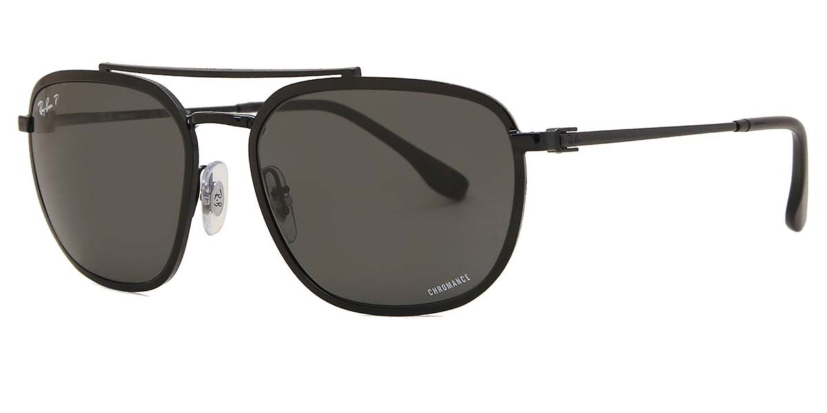 Raybank Rb3708 Ray-Ban RB3708 Asian Fit Polarized 002/K8 Aviator Black Sunglasses ...