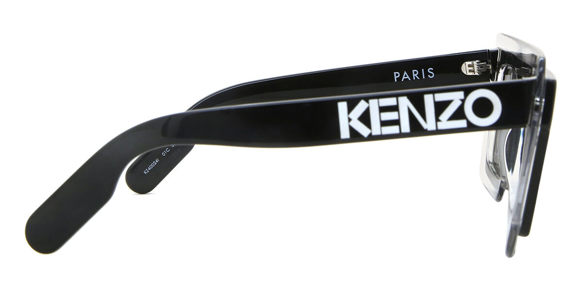 Kenzo KZ 40024I 01C Square Shiny Black Sunglasses | Vision Direct