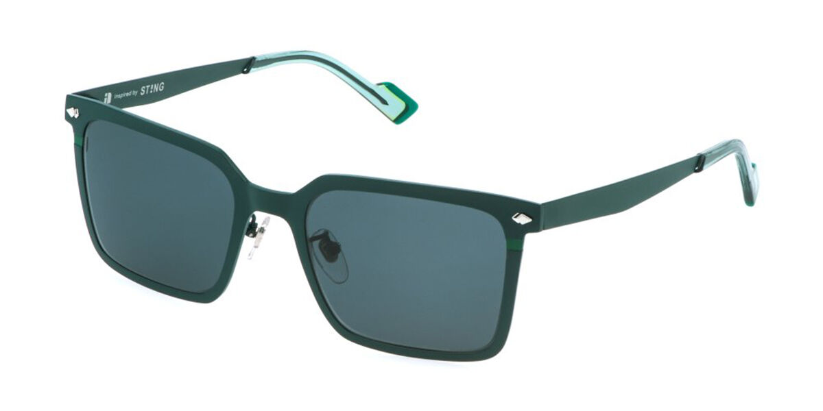 Sting SST523 08HT Rectangle Forest Green Sunglasses | Vision Direct ...
