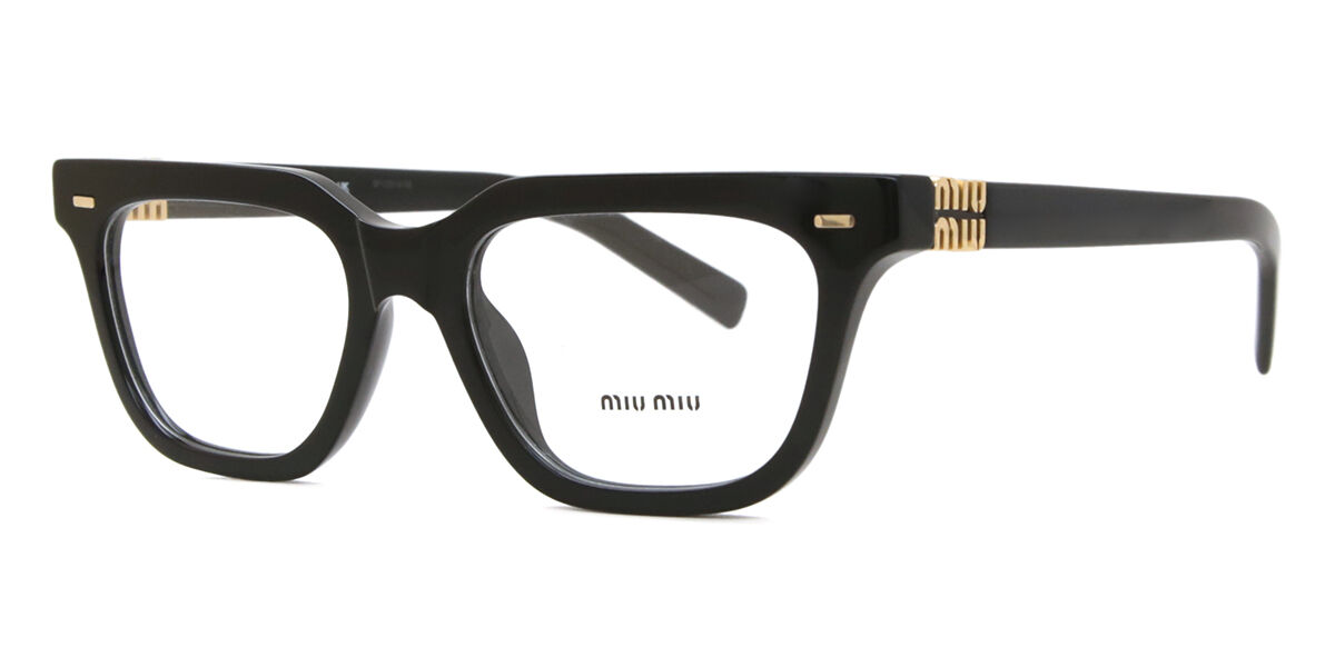 Miu Miu MU07XV 16K1O1 Rectangle Black Eyeglasses | Vision Direct