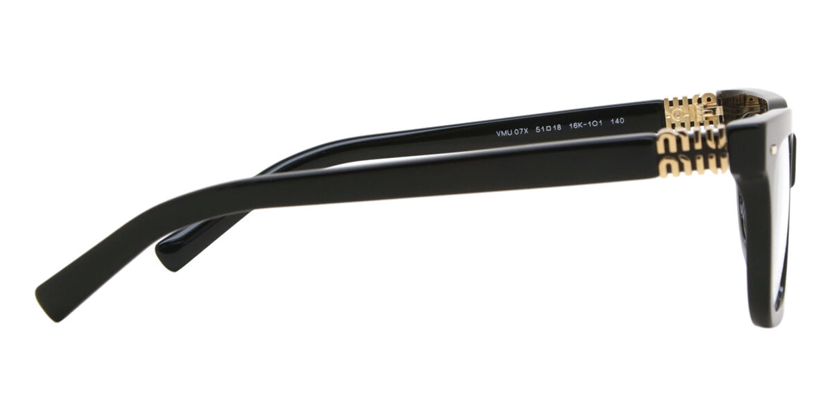 Miu Miu MU07XV 16K1O1 Rectangle Black Eyeglasses | Vision Direct