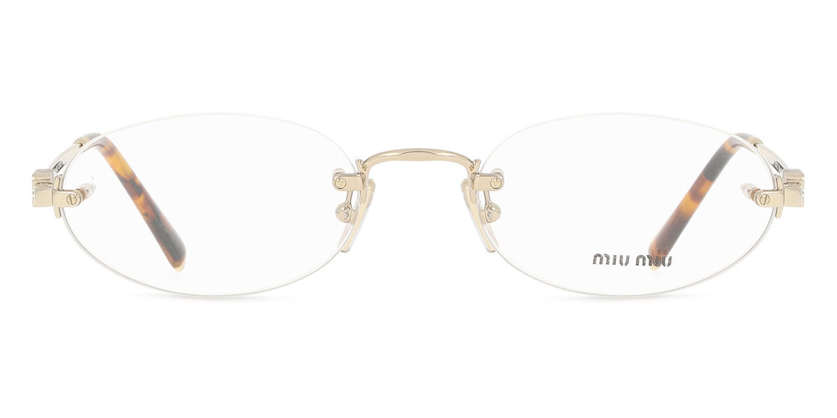 Miu Miu MU53WV ZVN1O1 Oval Pale Gold Eyeglasses | Vision Direct