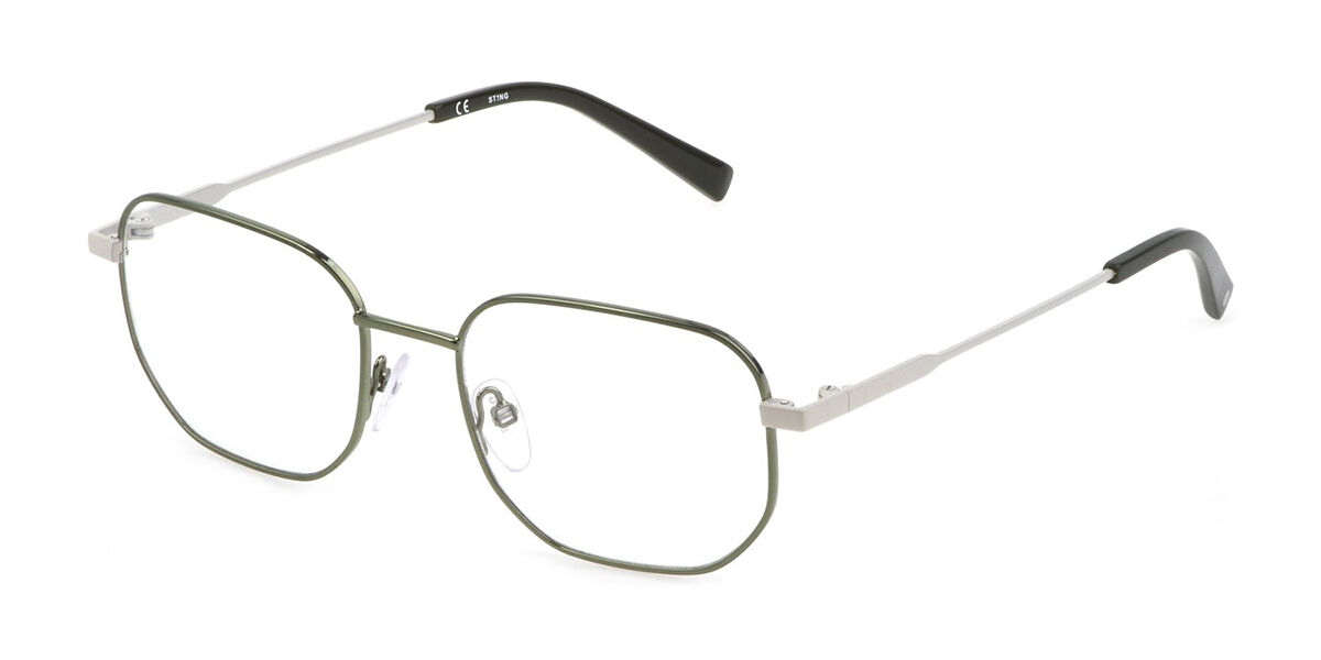 Sting VST433 08HT Square Green Eyeglasses | Vision Direct Australia