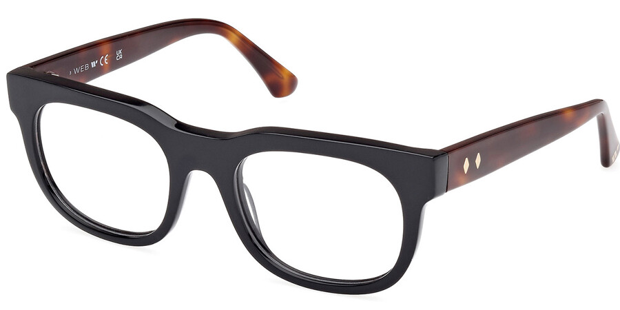 Glass Vision Code Web Eyewear WE5425 005 Square Black Eyeglasses | Vision Direct Australia