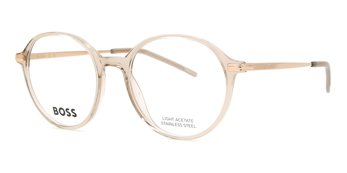 Boss 1664 84A Round Transparent Beige Brown Eyeglasses | Vision Direct ...